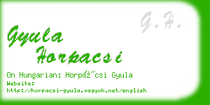 gyula horpacsi business card